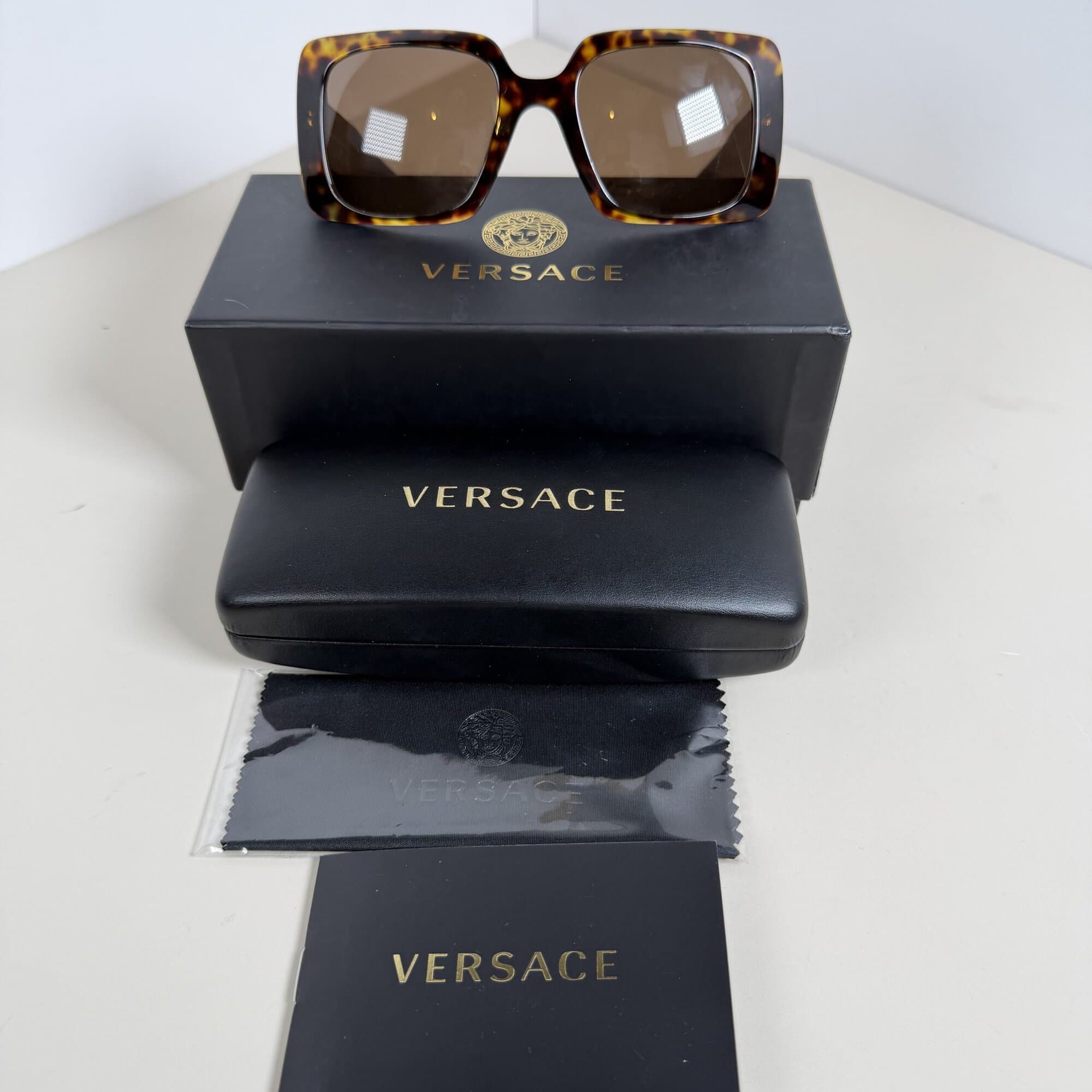 Versace VE4405 Oversized Square Tortoiseshell Sunglasses image 2