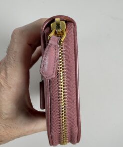 Prada Saffiano Fiocco Bow Zip Around Continental Wallet - Image 4