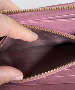 Prada Saffiano Fiocco Bow Zip Around Continental Wallet - Image 11