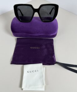 Gucci GG0956S Black Oversized Geometric Cat-Eye Sunglasses