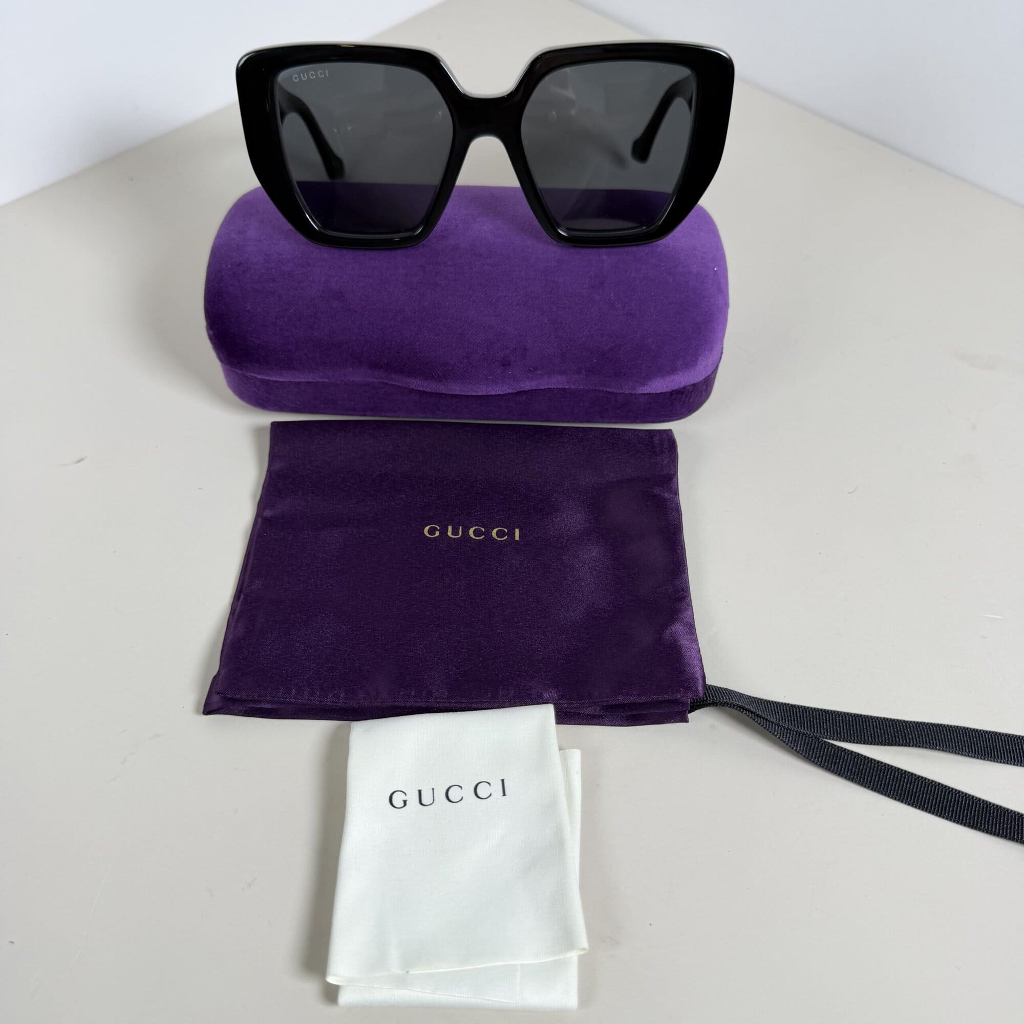 Gucci GG0956S Black Oversized Geometric Cat-Eye Sunglasses