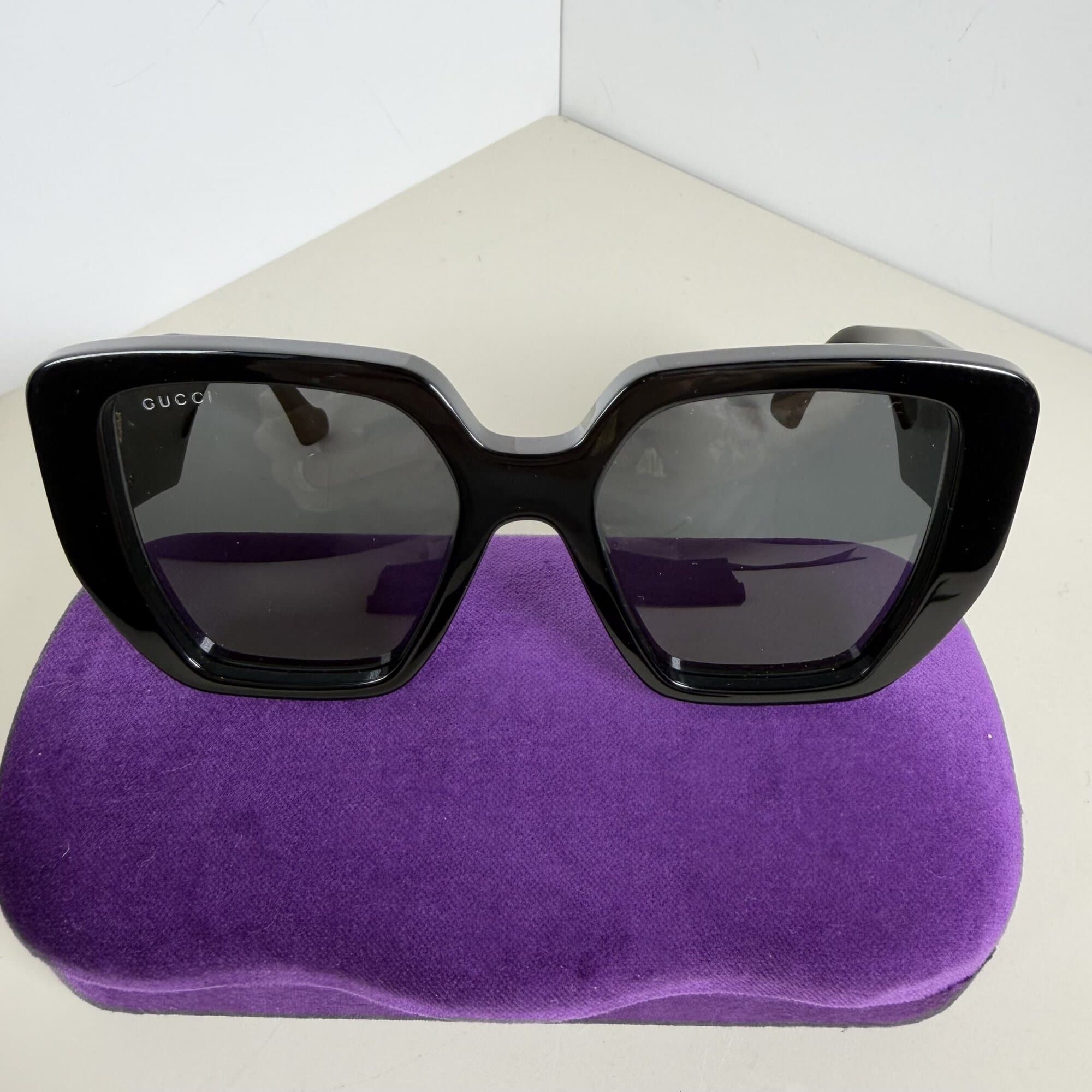 Gucci GG0956S Black Oversized Geometric Cat-Eye Sunglasses