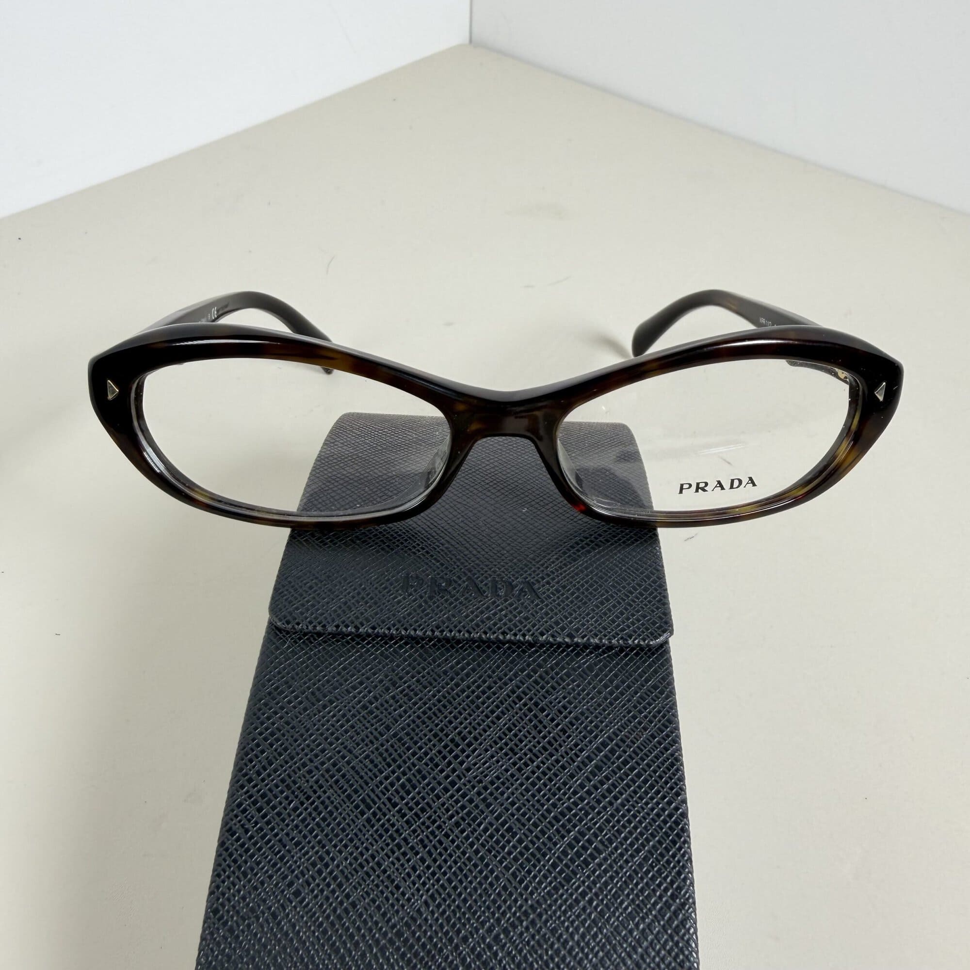 Prada VPR 03M Havana Tortoiseshell Cat-Eye Eyeglass Frames