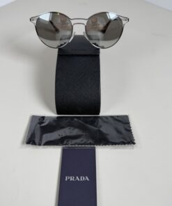 Prada SPR 53S Cinema Silver Round Sunglasses