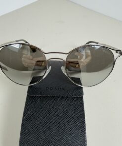 Prada SPR 53S Cinema Silver Round Sunglasses