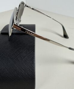 Prada SPR 53S Cinema Silver Round Sunglasses - Image 3