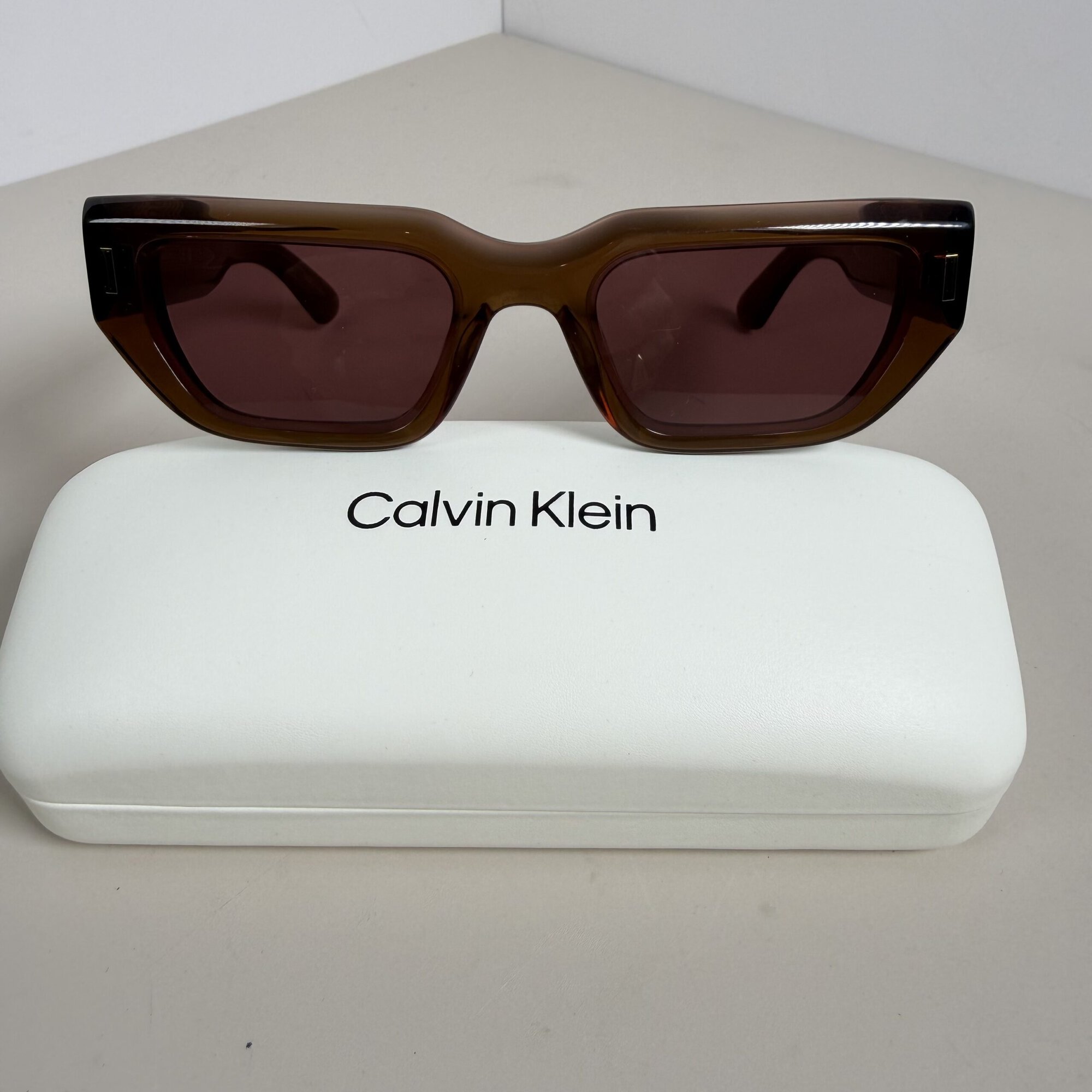 Calvin Klein CK24500S Translucent Brown Rectangular Sunglasses