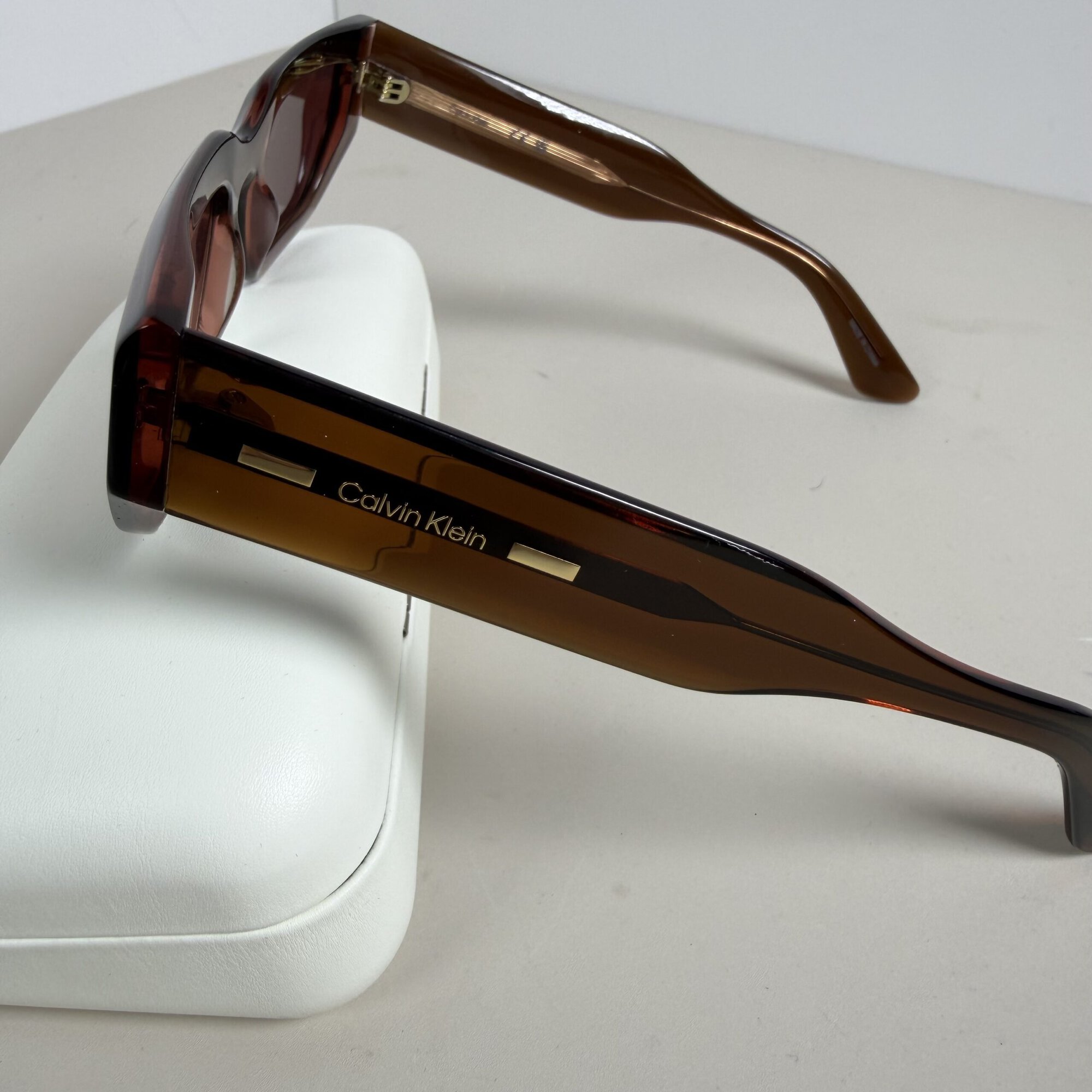 Calvin Klein CK24500S Translucent Brown Rectangular Sunglasses