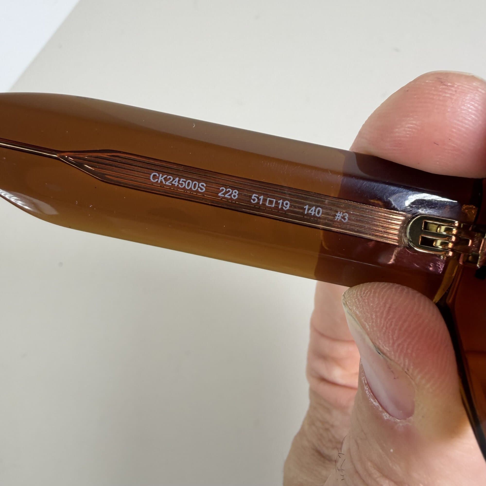 Calvin Klein CK24500S Translucent Brown Rectangular Sunglasses - Image 3