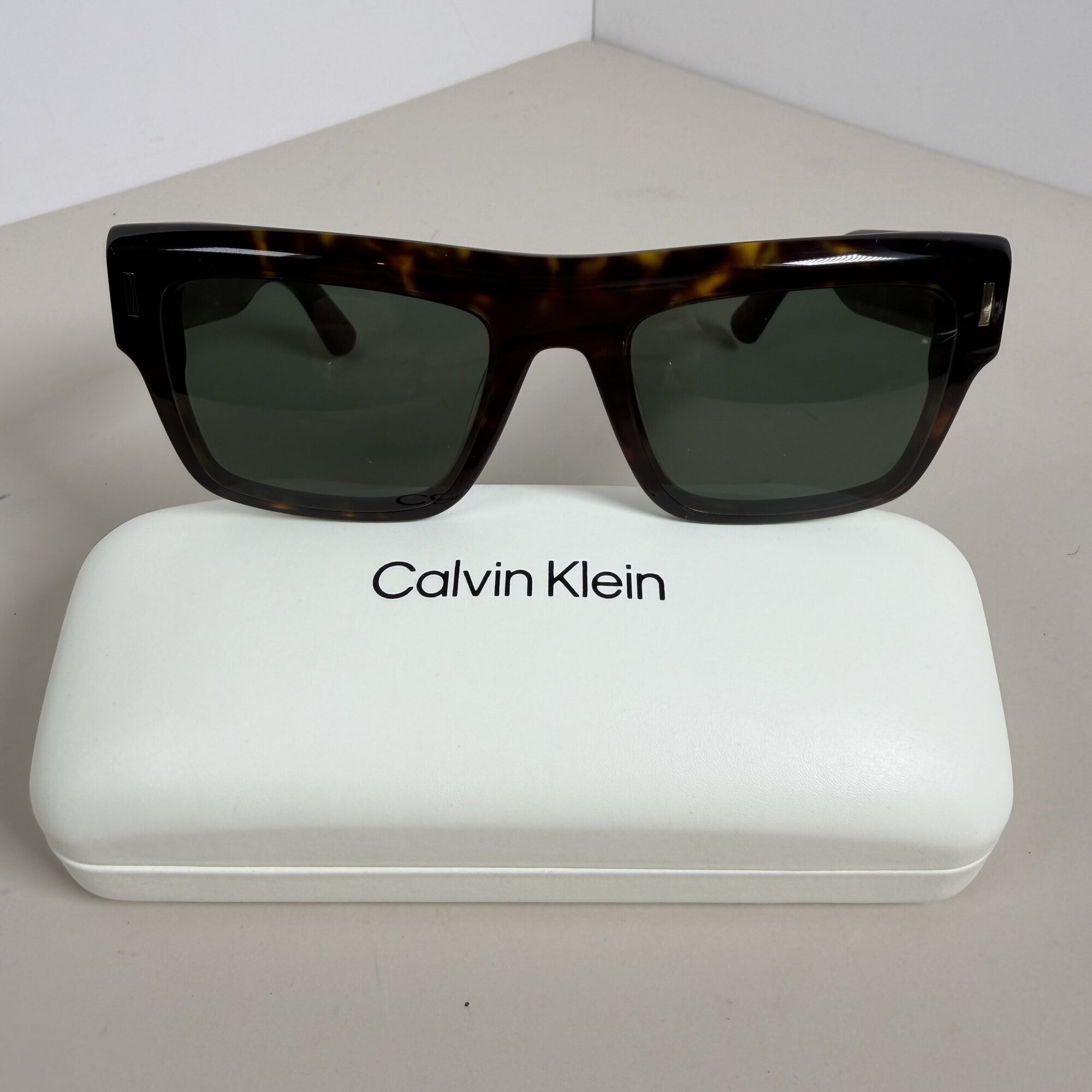 Calvin Klein CK23504S Oversized Flat-Top Tortoiseshell Sunglasses