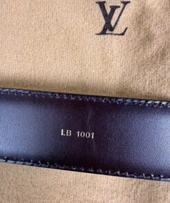 Louis Vuitton Taiga Leather Ceinture Ellipse Belt 110/44 in rugged Acajou brown Taiga leather - Image 7