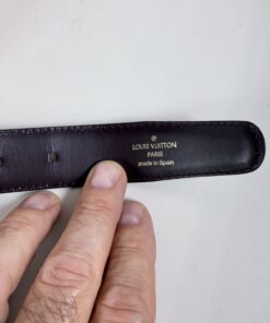 Louis Vuitton Taiga Leather Ceinture Ellipse Belt 110/44 in rugged Acajou brown Taiga leather - Image 10
