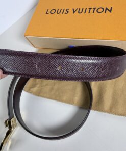Louis Vuitton Taiga Leather Ceinture Ellipse Belt 110/44 in rugged Acajou brown Taiga leather - Image 11