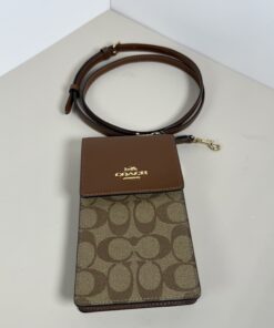 Coach North/South Phone Crossbody in Signature Canvas