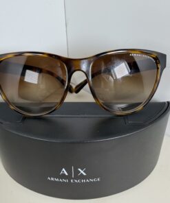 Armani Exchange sunglasses, AX4115S designer eyewear, tortoiseshell sunglasses, gradient brown lenses, oversized round sunglasses, preloved Armani Exchange, luxury streetwear glasses, authentic AX sunglasses, Havana frame sunglasses, designer sunglasses case pack