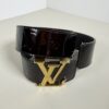 Louis Vuitton Amarante Monogram Vernis LV Initiales 40mm Belt Gold Buckle Size 85/34