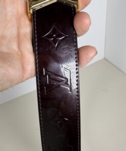Louis Vuitton Amarante Monogram Vernis LV Initiales 40mm Belt Gold Buckle Size 85/34 - Image 4