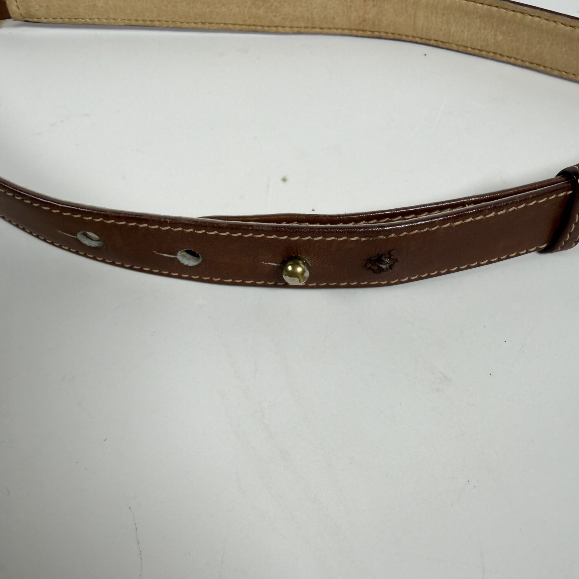 Gucci Vintage Brown Leather Horsebit Buckle Waist Belt Gold-Tone Hardware Size 70/28 - Image 6