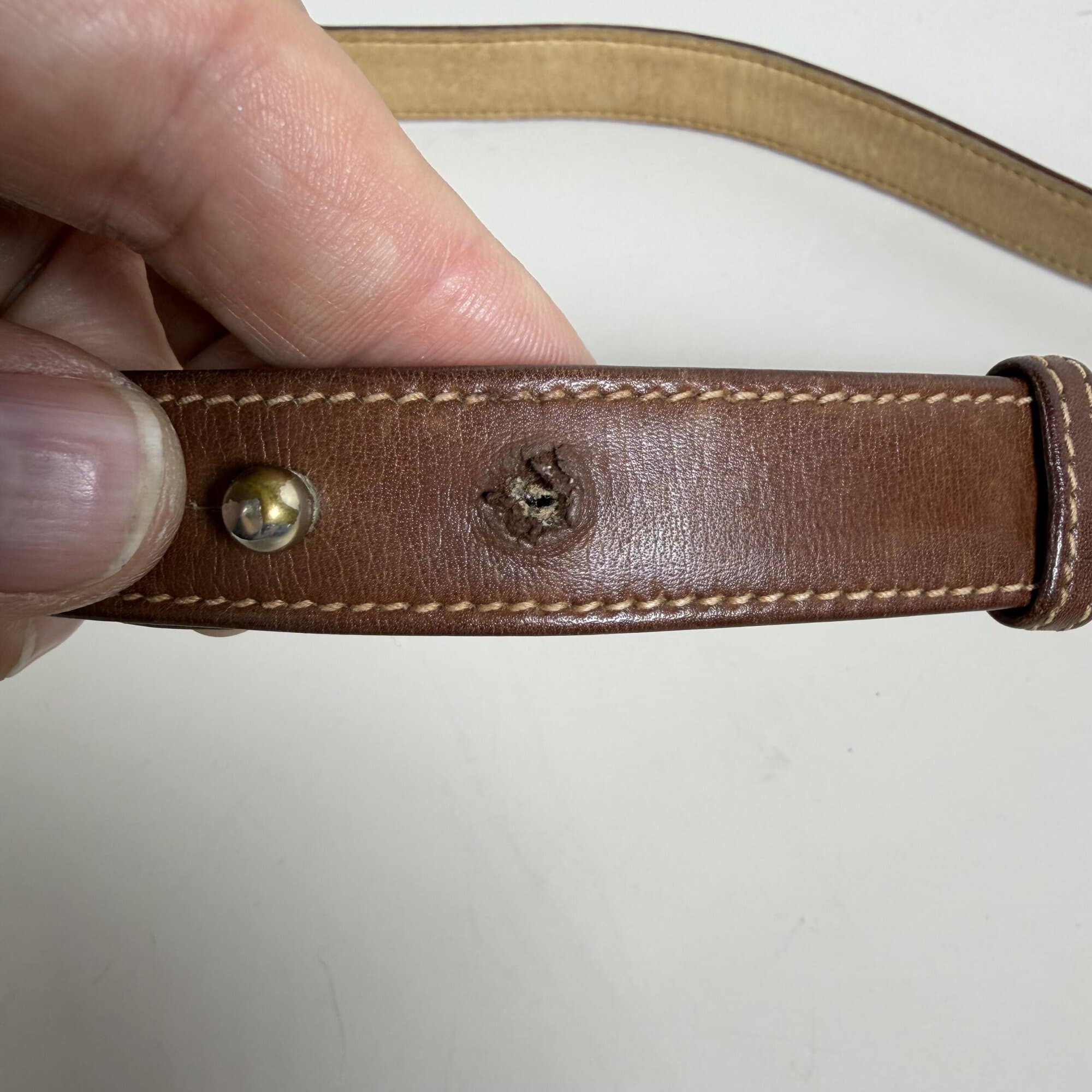 Gucci Vintage Brown Leather Horsebit Buckle Waist Belt Gold-Tone Hardware Size 70/28 - Image 5