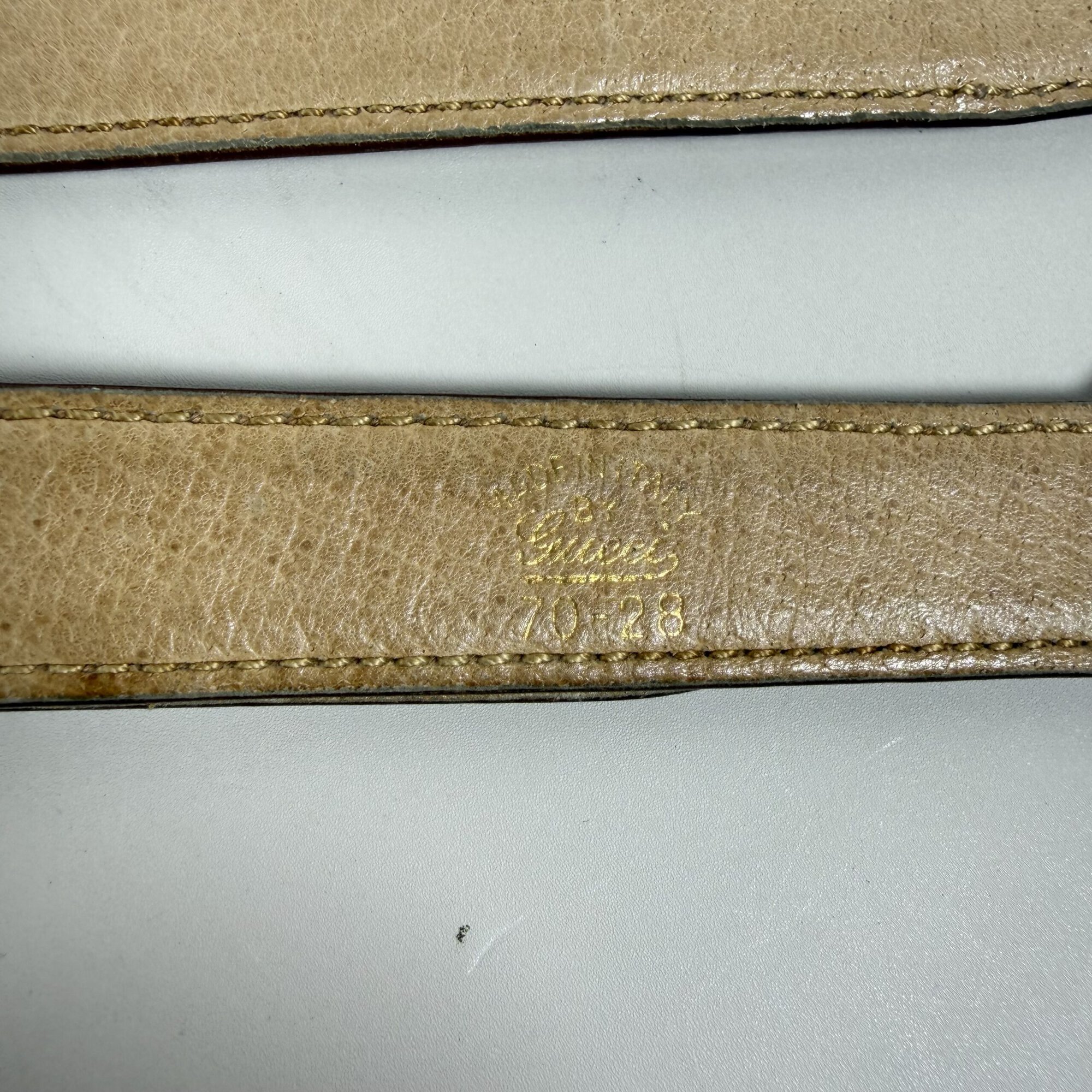 Gucci Vintage Brown Leather Horsebit Buckle Waist Belt Gold-Tone Hardware Size 70/28 - Image 3