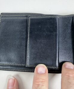 Fendi Vintage Pequin Stripe Coated Canvas Bi-Fold Wallet with Leather Trim and FF Logo Emblem - Image 7