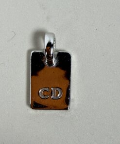 Christian Dior Vintage John Galliano Era Pink Enamel Oblique Trotter Logo Tag Pendant Charm Only