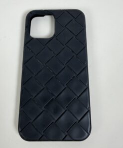 Bottega Veneta Black Intreccio Rubber Silicone iPhone 13 Pro Max Protective Case Cover