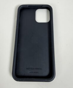 Bottega Veneta Black Intreccio Rubber Silicone iPhone 13 Pro Max Protective Case Cover
