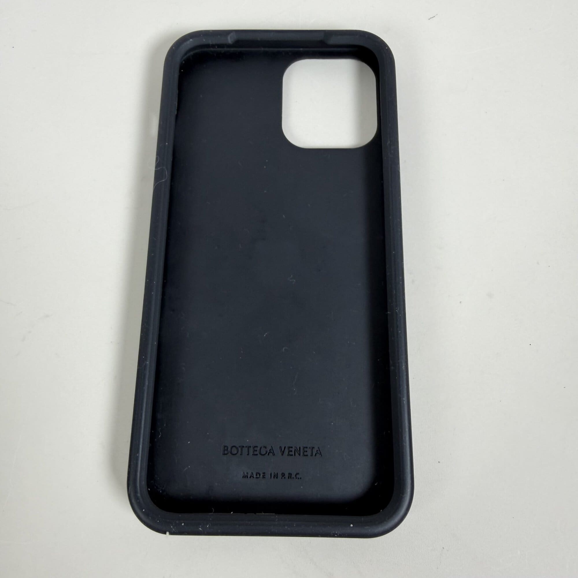 Bottega Veneta Black Intreccio Rubber Silicone iPhone 13 Pro Max Protective Case Cover