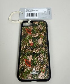Vivienne Westwood Vintage Multi Green Pink Camouflage Leather iPhone 7 / 8 Protective Case with Original Dust Bag Set