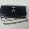Fendi Pre-Owned Black Leather Crystal Karlito Wallet on Chain