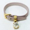 Miu Miu Pink Grained Leather Crystal Charm Bracelet