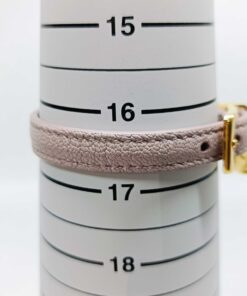 Miu Miu Pink Grained Leather Crystal Charm Bracelet - Image 5