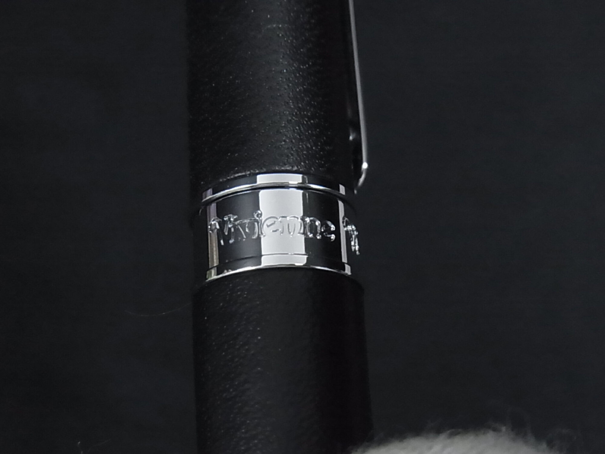 Vivienne Westwood Black Faux Leather Silver Orb Ballpoint Pen - Image 5