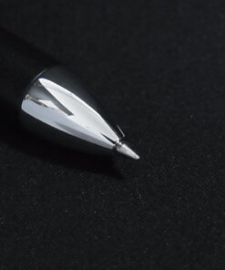 Vivienne Westwood Black Faux Leather Silver Orb Ballpoint Pen - Image 3