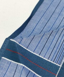 Paolo Gucci Blue Checked Cotton Handkerchief Scarf - Image 5