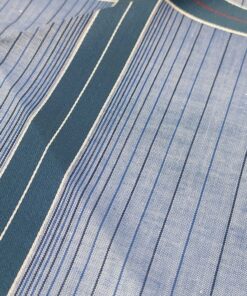 Paolo Gucci Blue Checked Cotton Handkerchief Scarf - Image 7