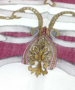 Paolo Gucci Burgundy Chain Belt Motif Cotton Handkerchief Scarf, additional view 8