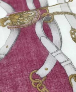 Paolo Gucci Burgundy Chain Belt Motif Cotton Handkerchief Scarf, additional view 10
