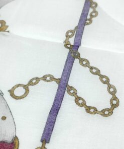 Paolo Gucci Burgundy Chain Belt Motif Cotton Handkerchief Scarf, additional view 7