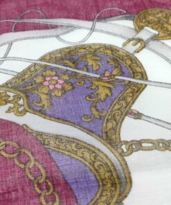 Paolo Gucci Burgundy Chain Belt Motif Cotton Handkerchief Scarf, additional view 9