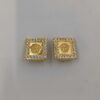 VERSACE Gianni Versace Gold Plated Medusa Crystal Square Clip-On Earrings