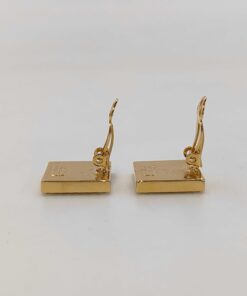 VERSACE Gianni Versace Gold Plated Medusa Crystal Square Clip-On Earrings - Image 3