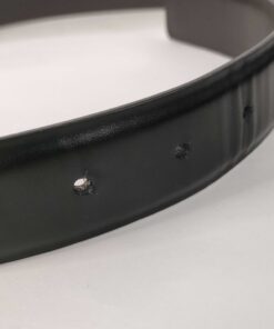 Gucci Black Smooth Leather Silver Box Plaque Logo Reversible Belt size 80-32 - Image 7