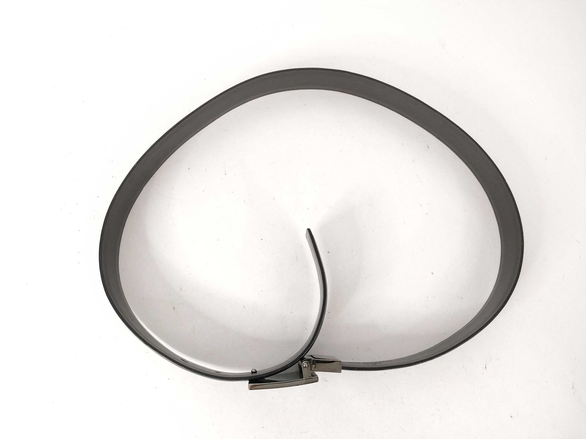 Gucci Black Smooth Leather Silver Box Plaque Logo Reversible Belt size 80-32 image 3