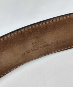 Gucci Black Guccissima Leather Gold Interlocking G Icon Belt size 80-32 - Image 5