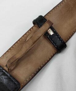 Gucci Black Guccissima Leather Gold Interlocking G Icon Belt size 80-32 - Image 8