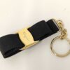 Salvatore Ferragamo Black Vara Bow Grossgrain Keyring Charm