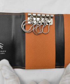 Burberry Black Leather Black Label 5-Hook Key Case - Image 4