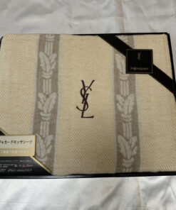 Yves Saint Laurent Beige Chevron Cotton Flat Sheet